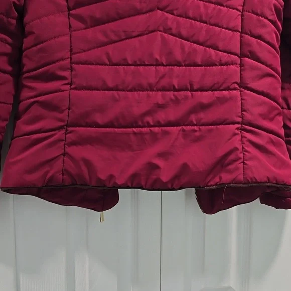 Small Maroon Active USA Puffer Coat - Picture 9 of 11